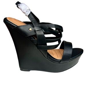 Black Platform Wedges Size 9 NWOT